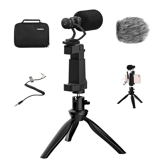 COMICA Full Metal MINI compact on-camera Cardioid Directional Shotgun Video Microphone KIT