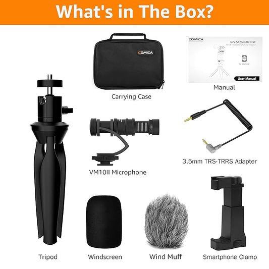 COMICA Full Metal MINI compact on-camera Cardioid Directional Shotgun Video Microphone KIT