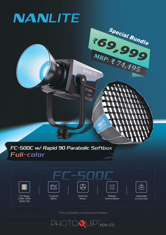 Nanlite FC500C + 35” Rapid 90 Parabolic Softbox Combo